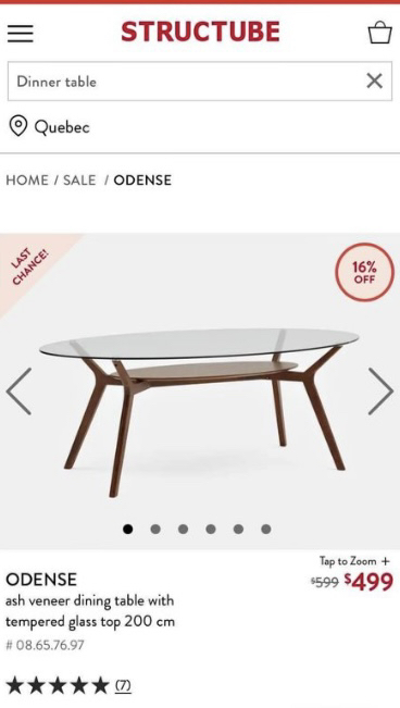 Structube dinning table - photo 2