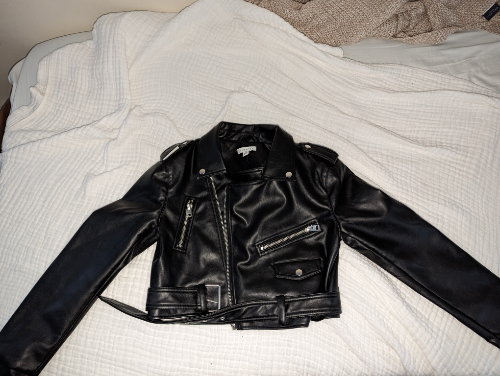 faux leather jacket size 2 (medium) - photo 2