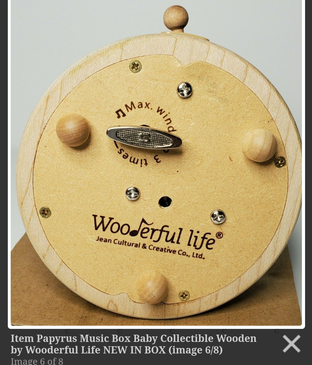 NEW! BNIB! VERY RARE! Wooden Collectable Baby Musical Box image indicator(10)