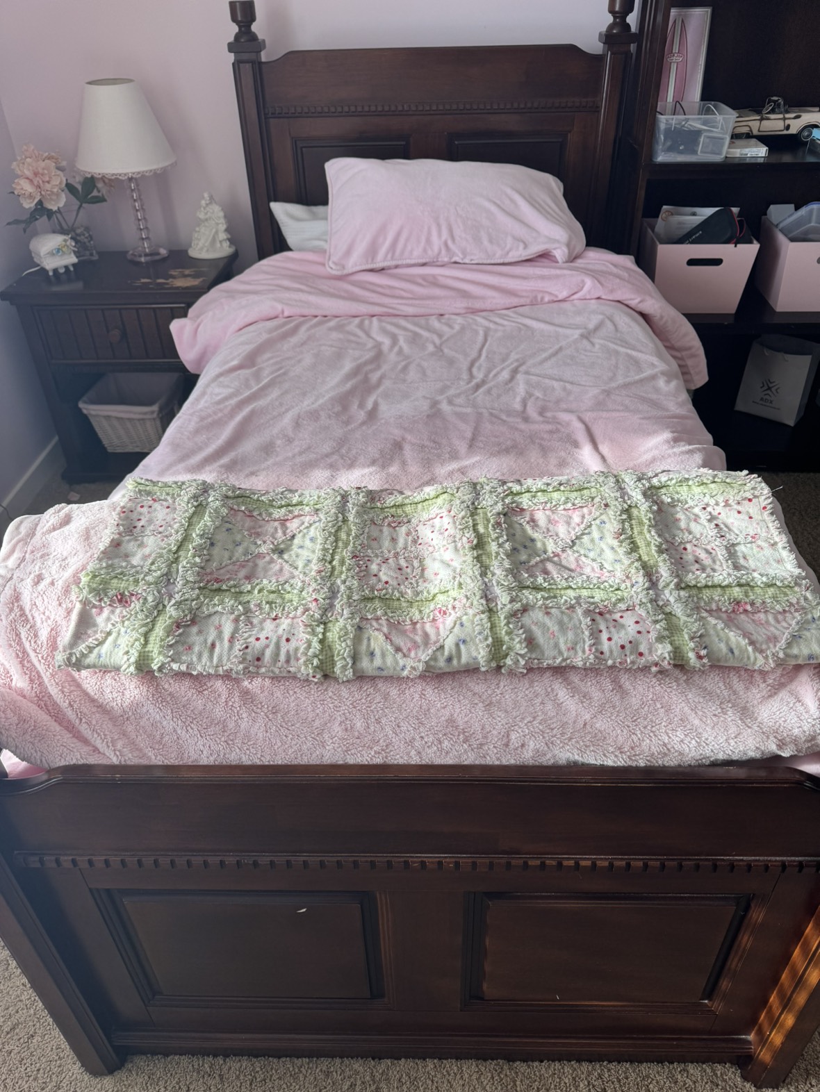 Twin Bed Frame, Bedside Table & Mattress Cafe Kids