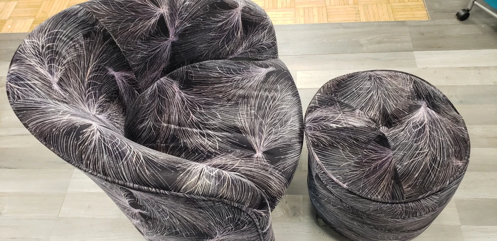 Mini single chair with foot rest stool image indicator(2)