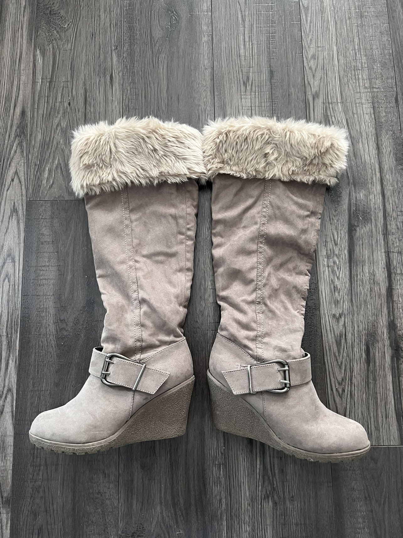 Women's Suede Knee High Boots, Size 7.5