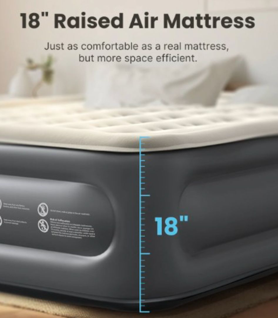 Twin Double-Hight Air Mattress w built in Electric Pump