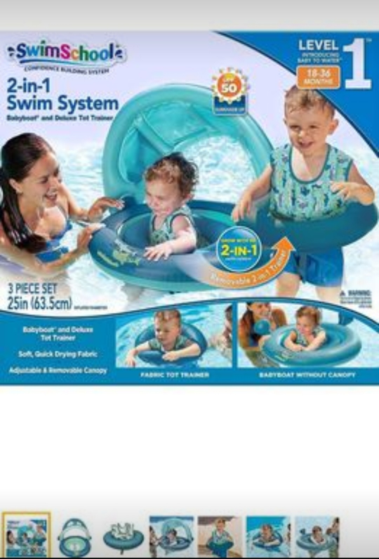 Swim School 2-in-1 Tot Trainer and Baby Boat, Blue