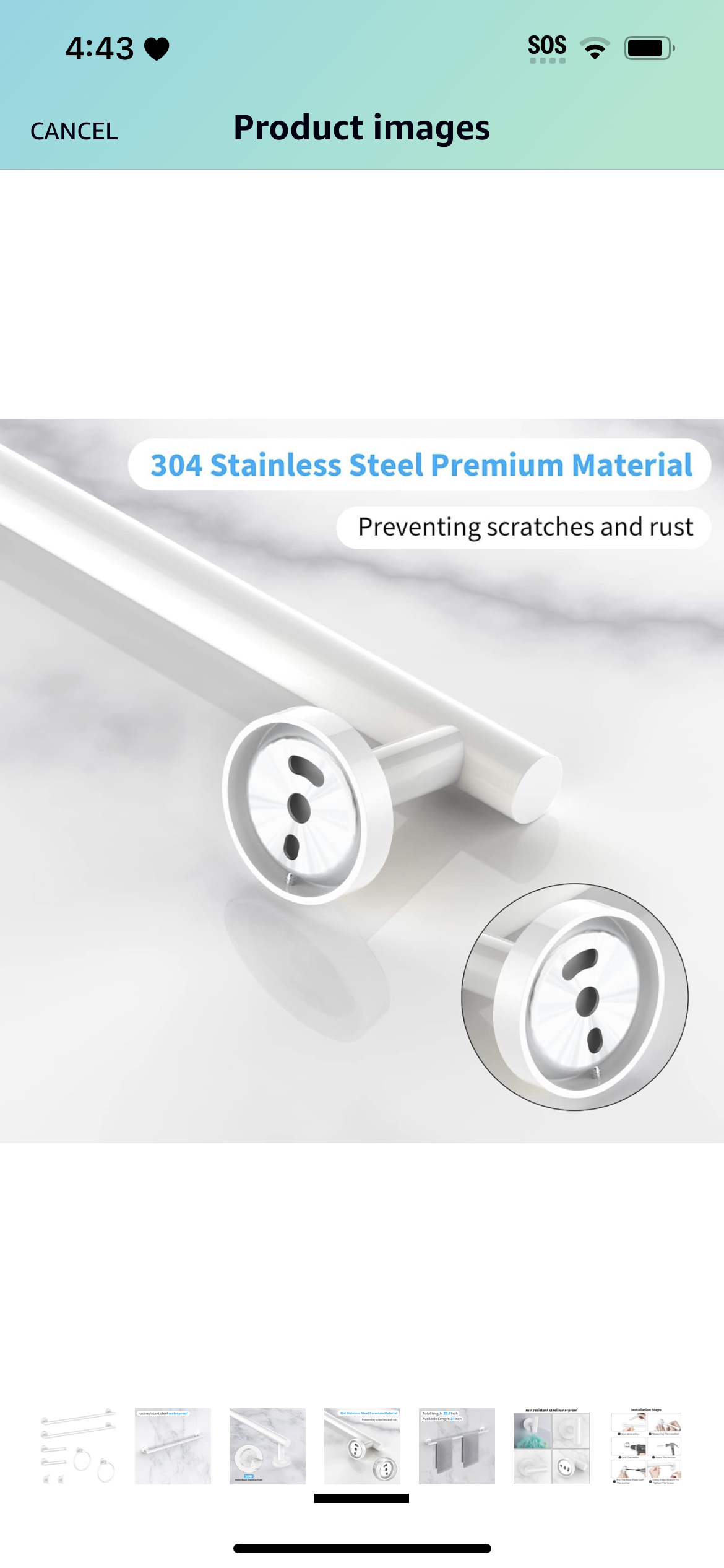 Cilee 8 piece white bathroom hardware set #155 image indicator(3)