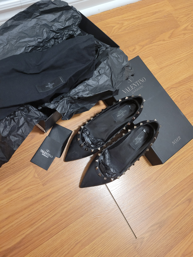 Valentino Flat Studded Balerina Pumps