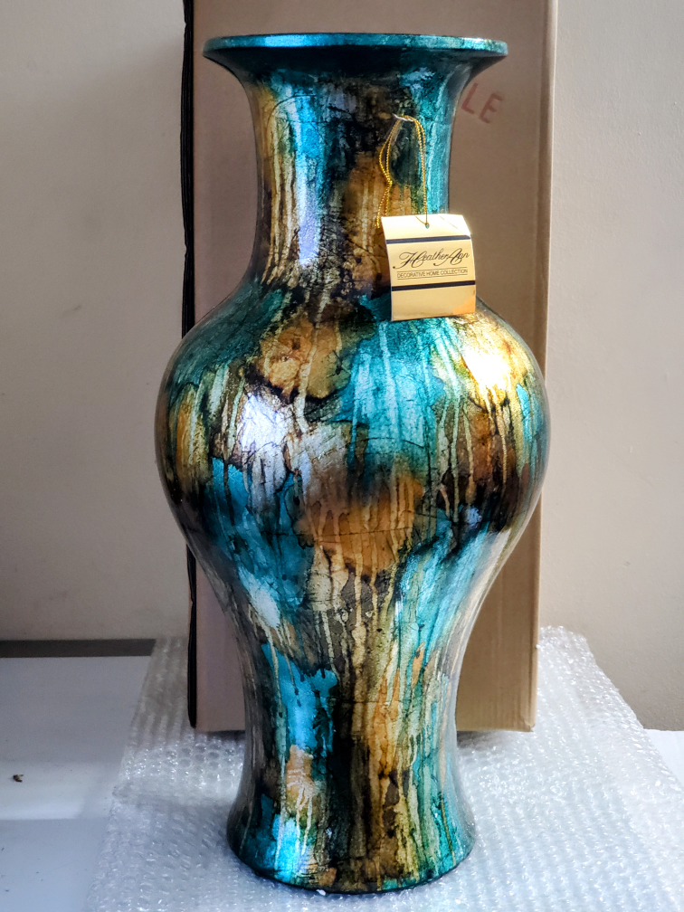 Heather Ann Creations Kate 18" Foiled & Lacquered Ceramic Vase thumbnail