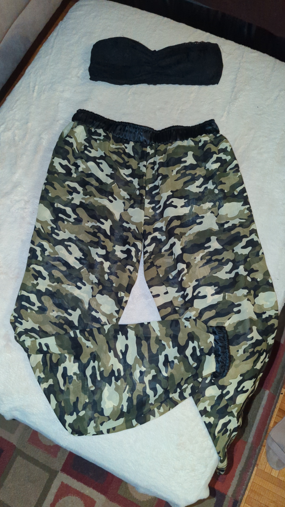army pants & bra top