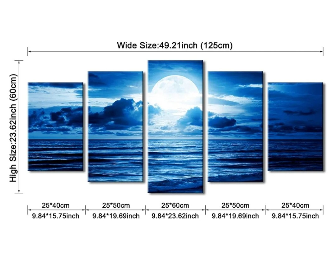5 panel canvas painting - photo 2