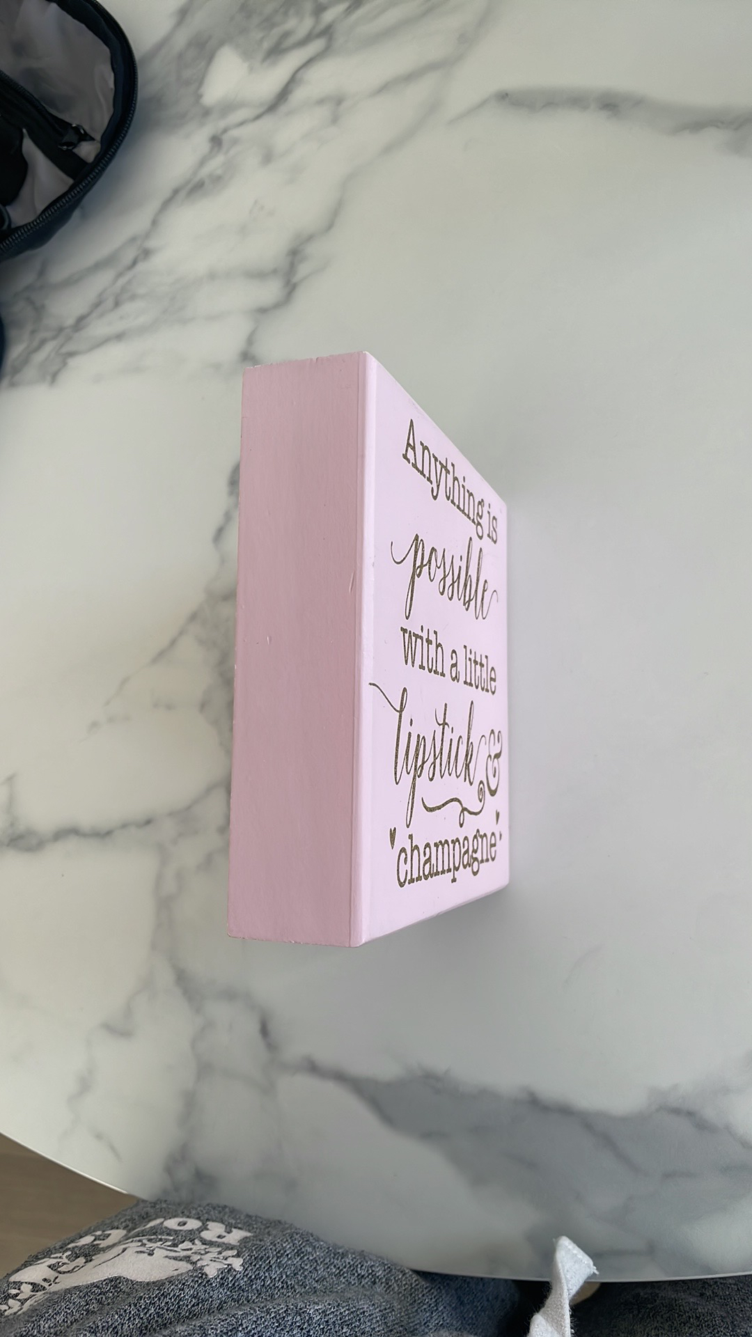 Wooden Pink Champagne Bar Sign Gold Glitter Lettering #freecycle - photo 2