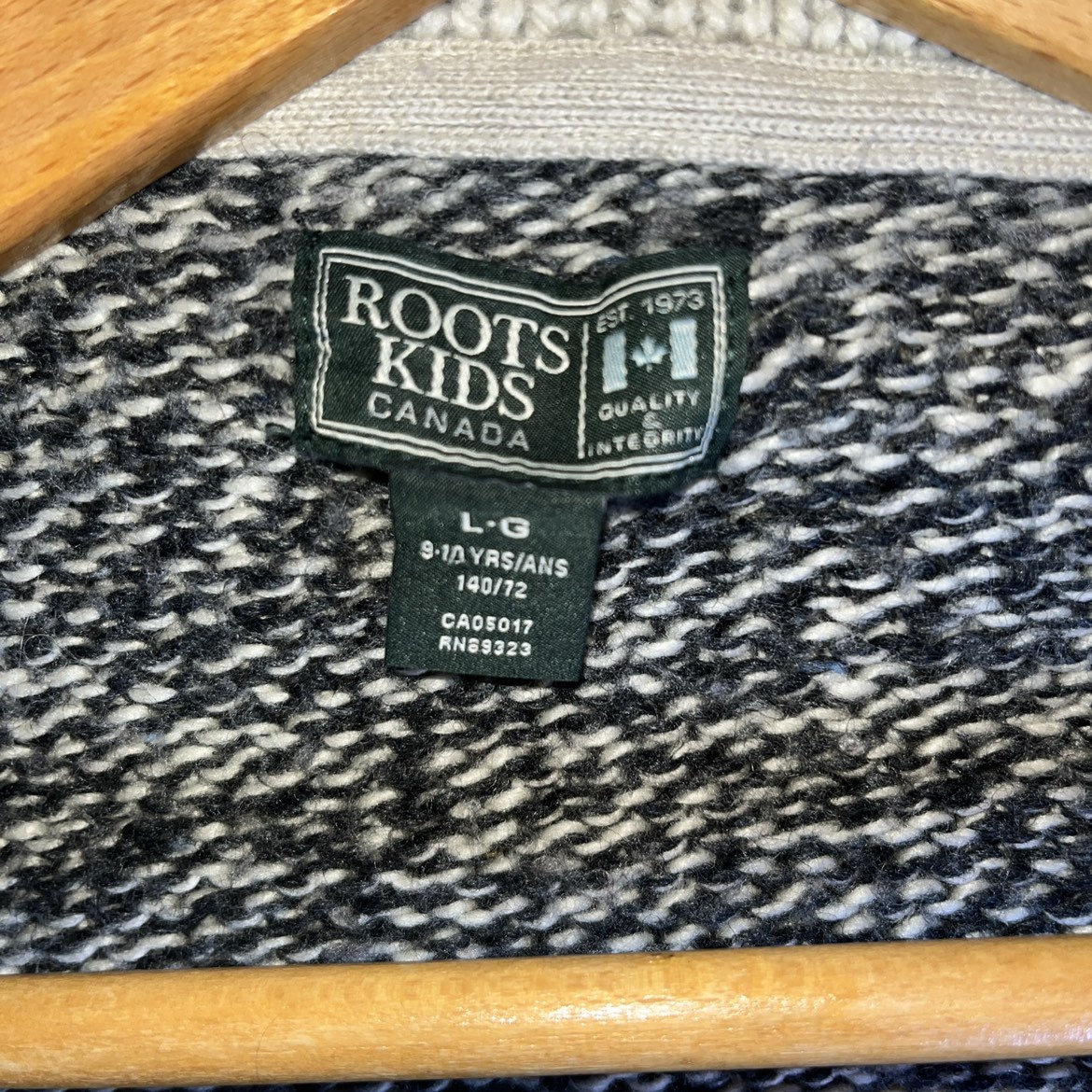 Roots Kids Cabin Cardigan Knit Salt & Pepper Sweater image indicator(5)