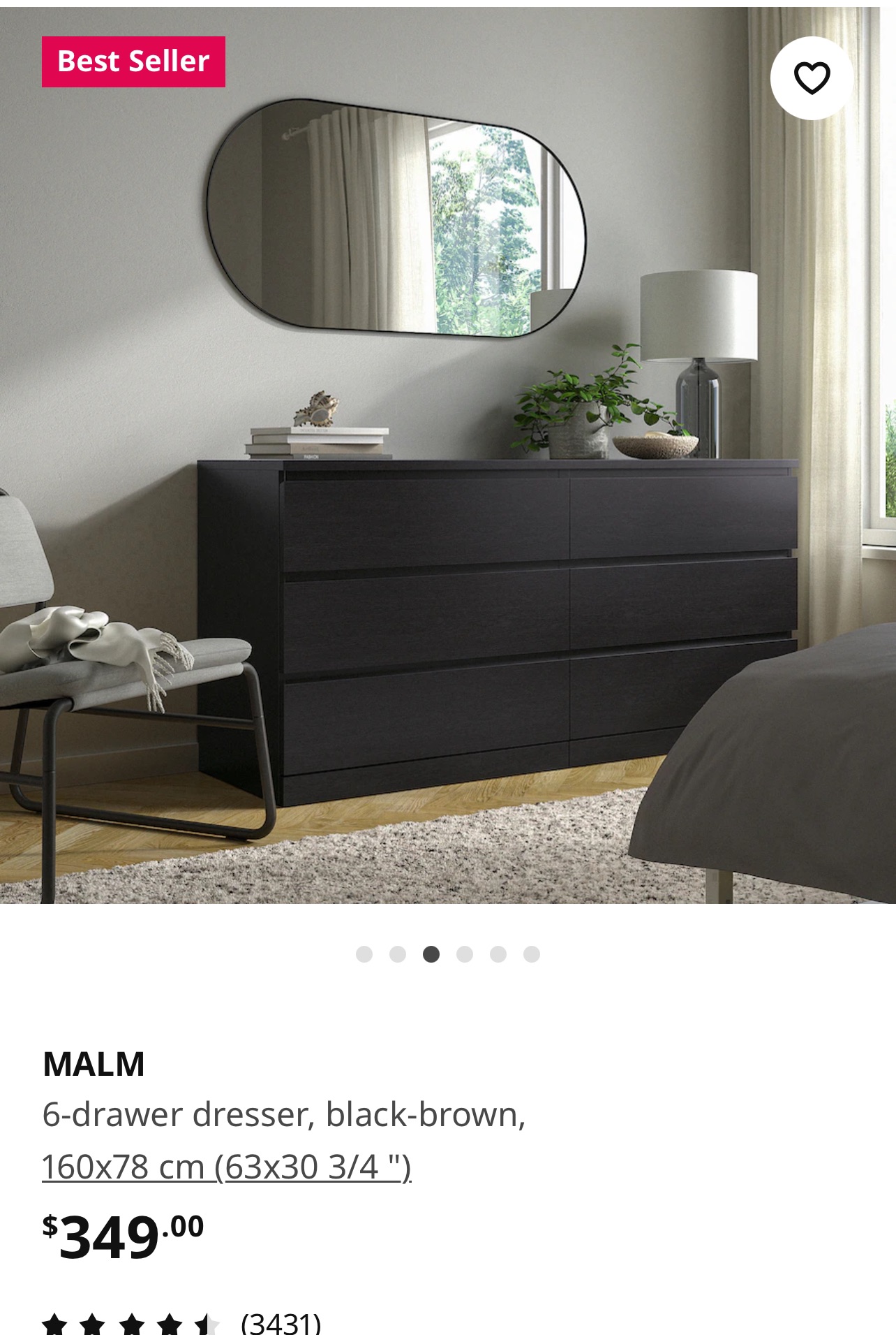 Malm 6 drawer dresser - photo 3