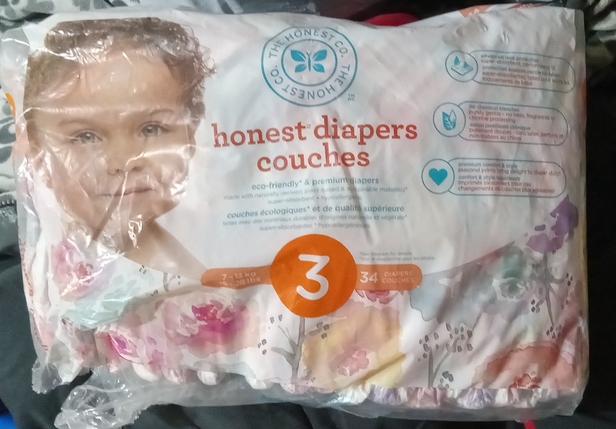 Honest Diapers Girls size 3 (18 in 34 pack) thumbnail