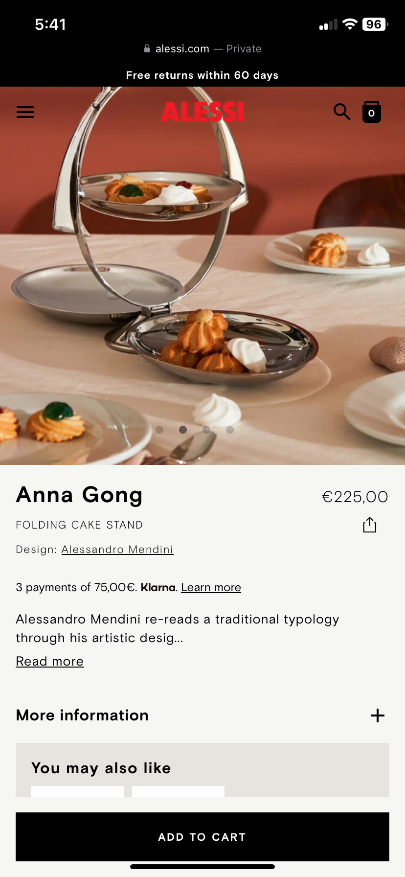 Alessi Anna Gong Folding Cake Server thumbnail