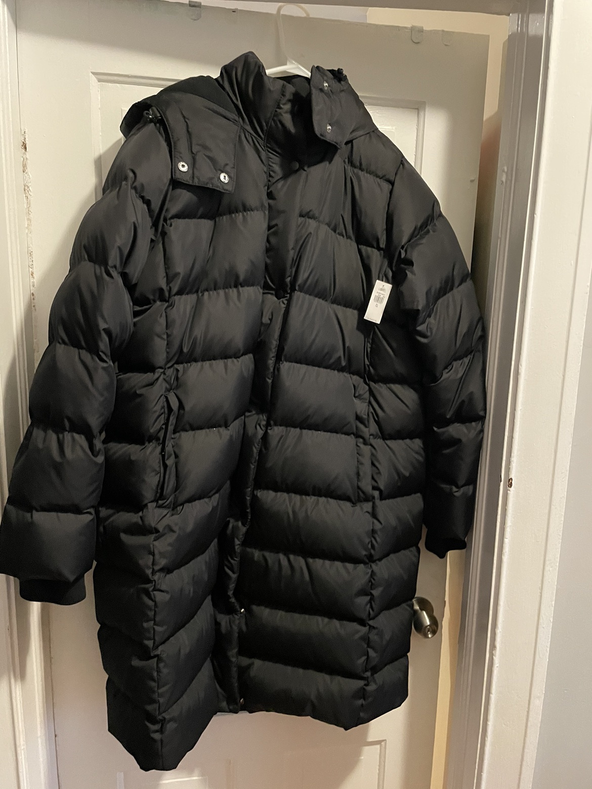 Women’s black long winter jacket XL