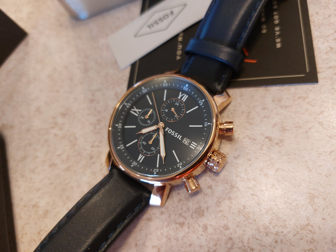 Fossil watch Leather Navy Blue New - photo 2