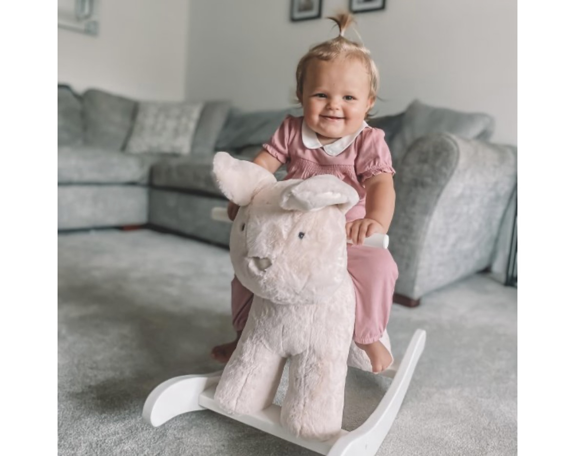 Blush Bunny Plush Nursery Rocker thumbnail