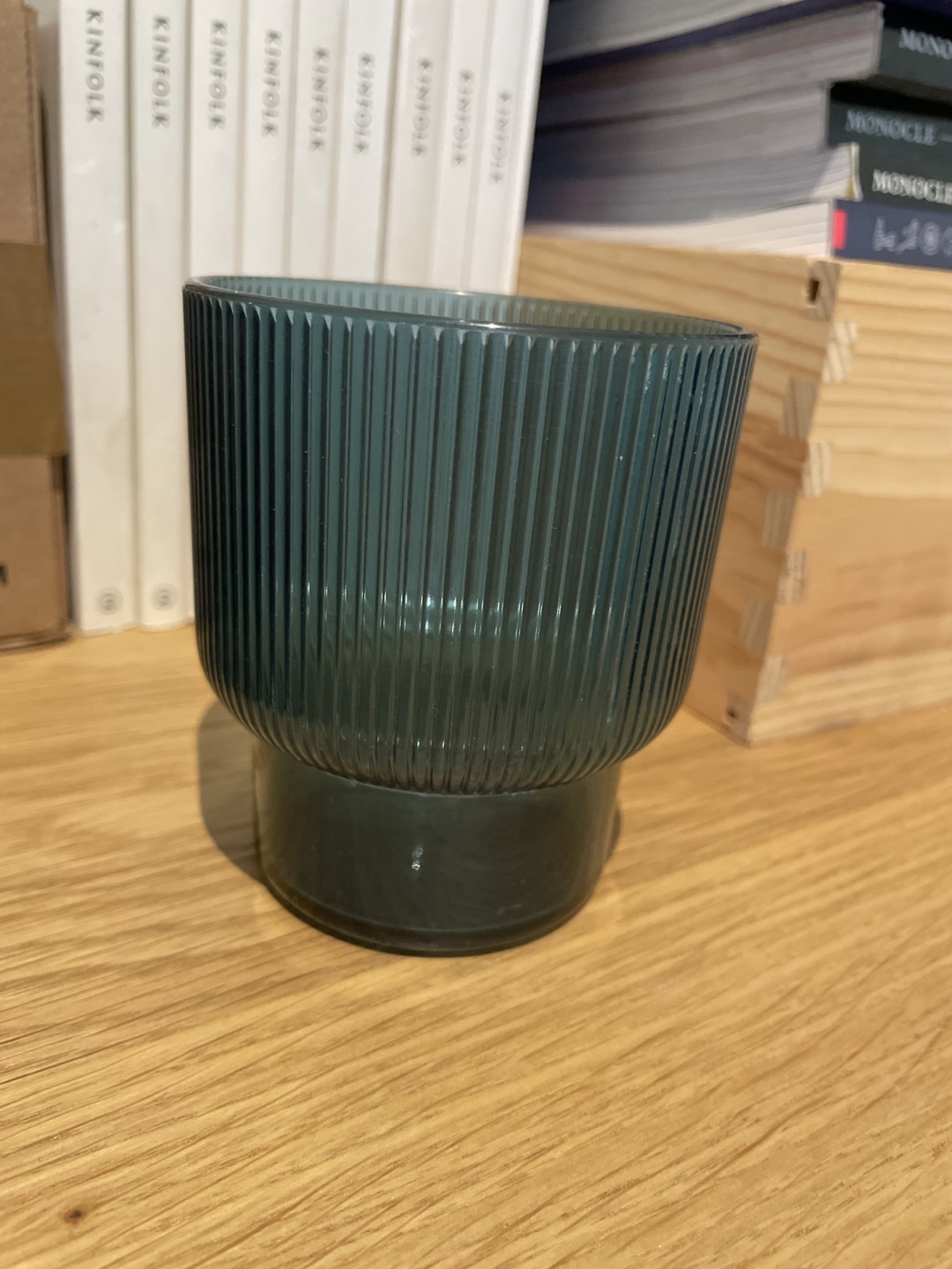 West Elm Ribbed Teal cup