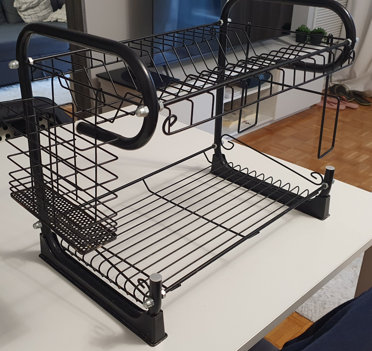 Sink rack dish drainer
