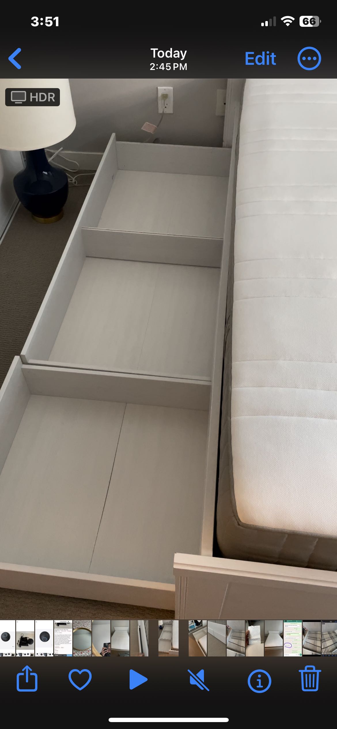 IKEA Bursali Queen bed with storage - photo 5