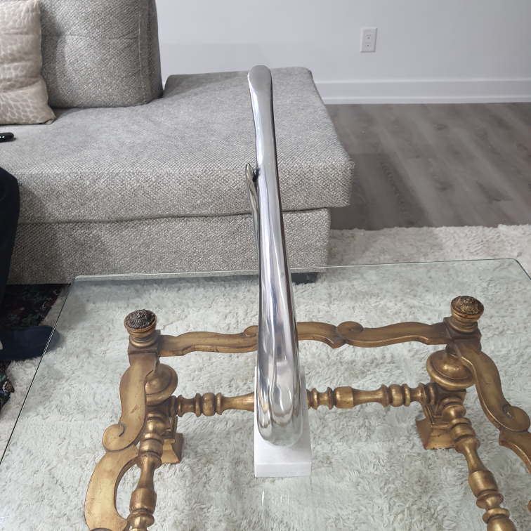Benzara Chrome-finished Aluminum/ Marble Sculpture - Multi - photo 4