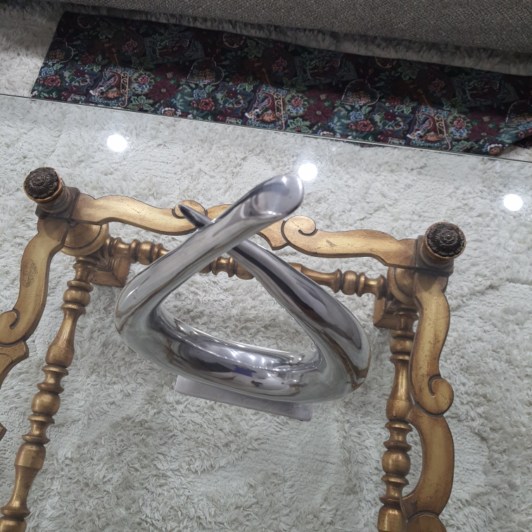 Benzara Chrome-finished Aluminum/ Marble Sculpture - Multi - photo 5