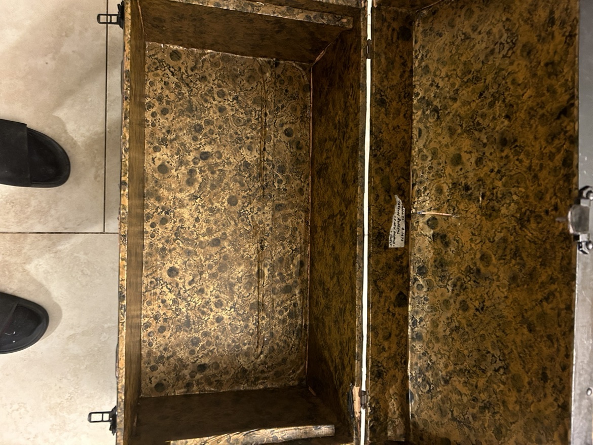 1873 Travelling Storage Chest vintage antique made in England image indicator(9)