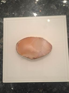 Perfect condition Geode glossy white glass jewelry box image indicator(4)