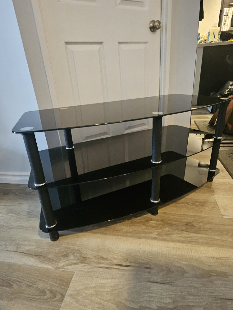 Black multi-level TV stand