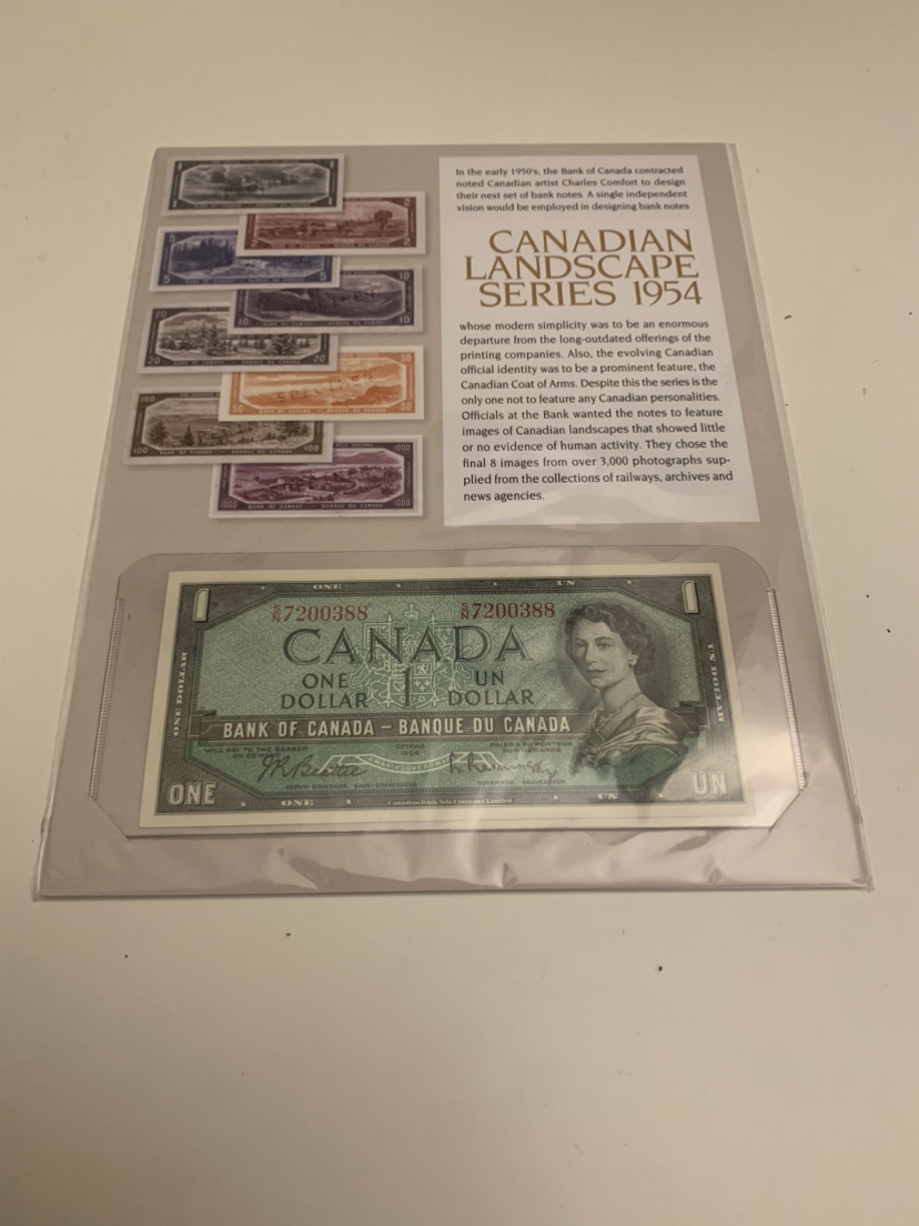 1954 Canadian $1 Bill