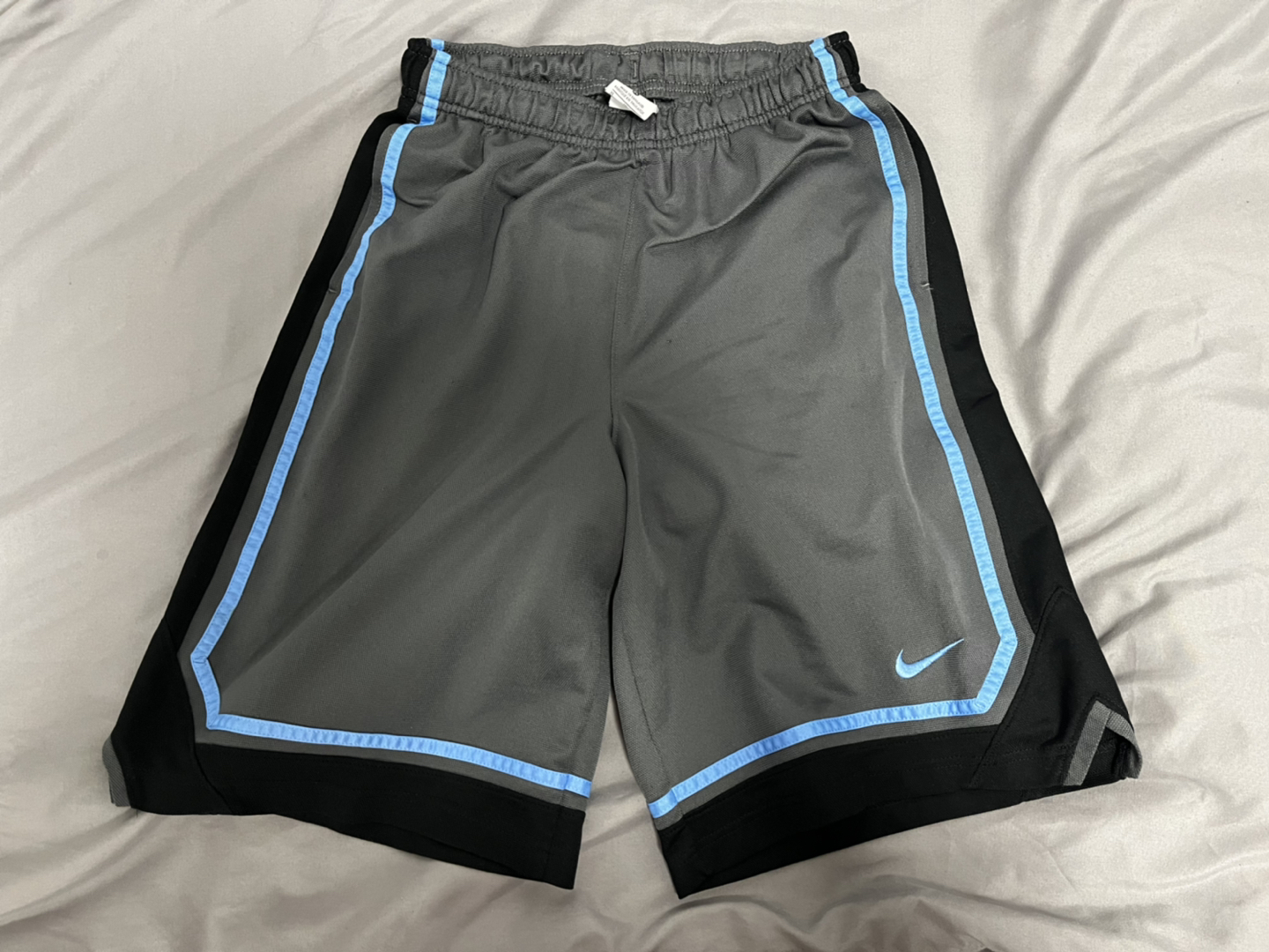 Grey and Baby Blue Nike Drifit shorts thumbnail