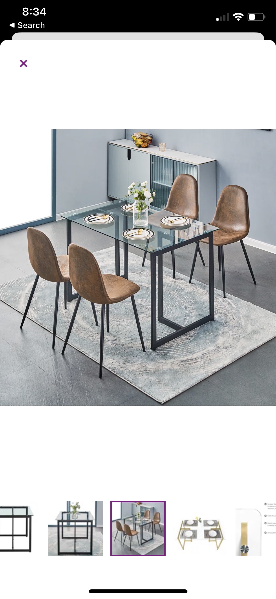 Almost new Dining table with 4 chairs