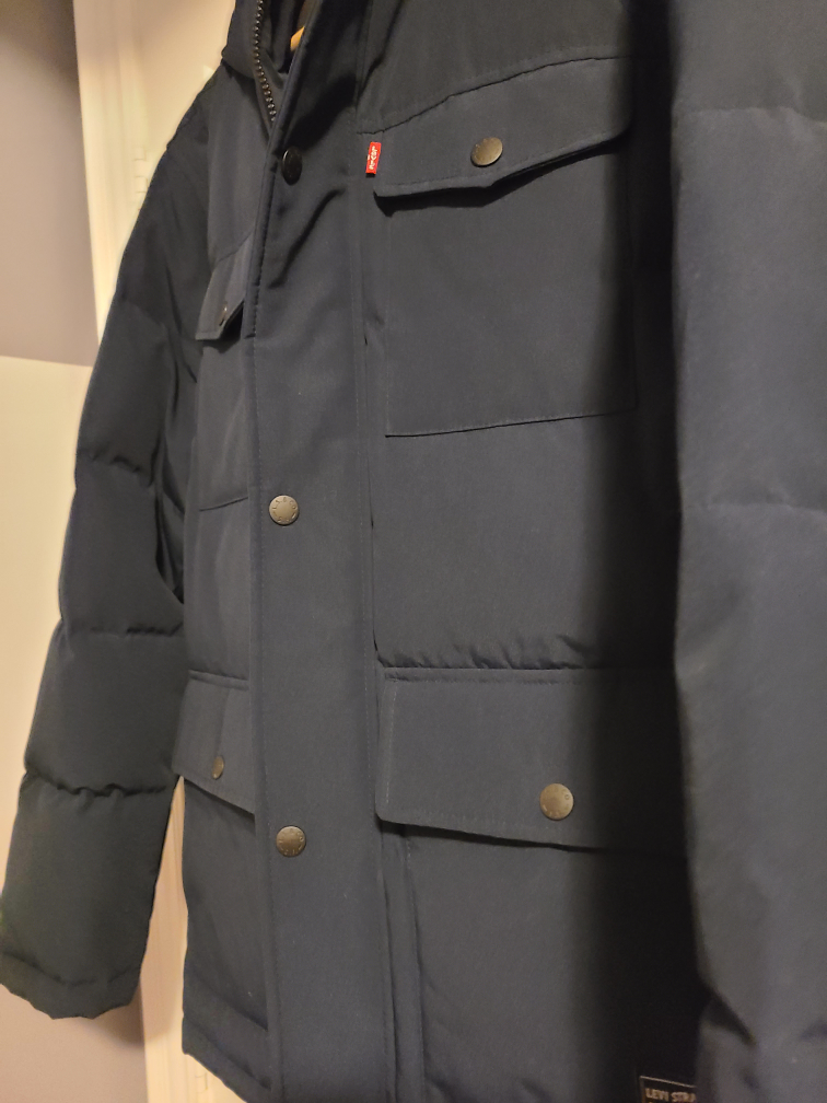 Levis Artic Cloth Navy Hooded Parka Mens Size Medium image indicator(6)