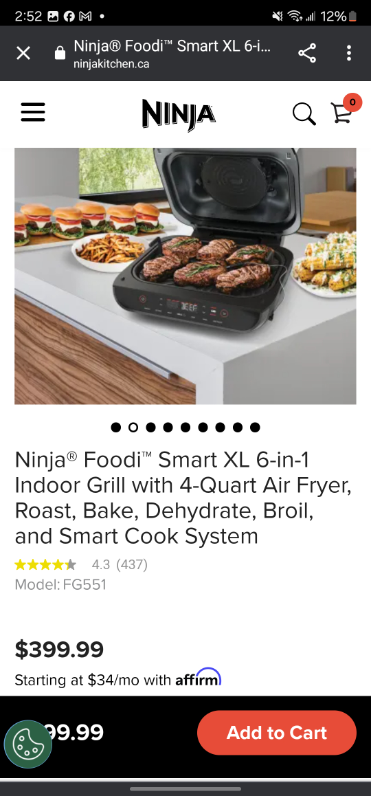 brand new foodi smart xl grill