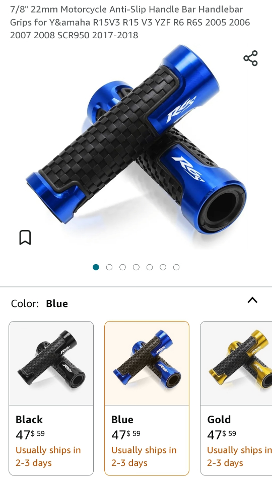 7/8" 22mm Motorcycle Anti-Slip Handle Bar image indicator(6)