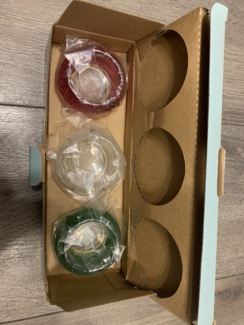 Partylite festive trio tea light holders