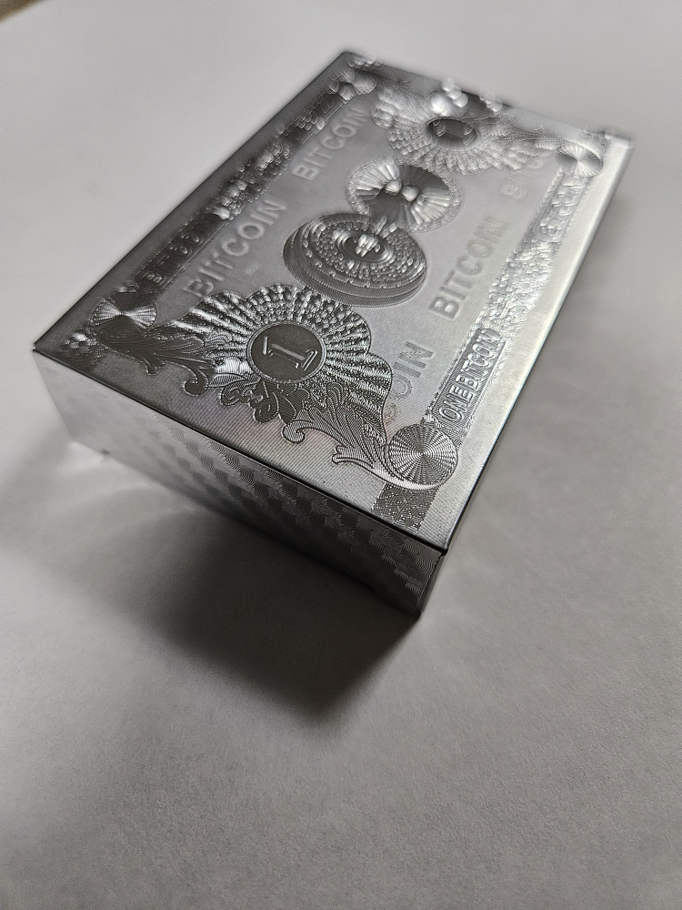 Bitcoin .9999 fine Silver leaf foil playing cards - photo 2