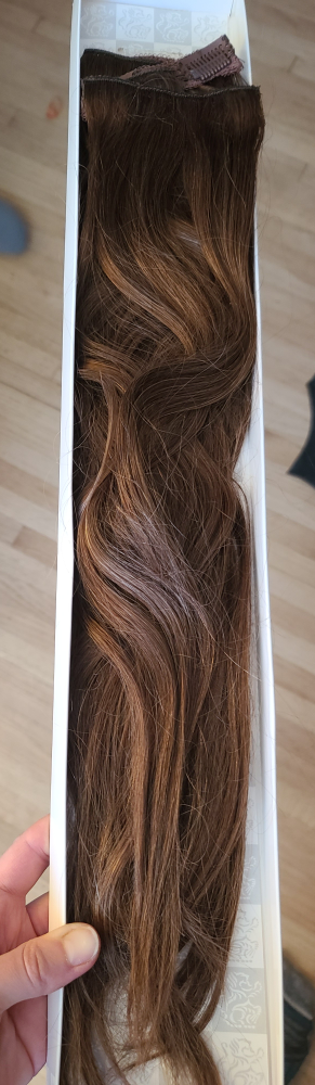 7 Pcs clip on Remy 100 % real human hair extensions - photo 2
