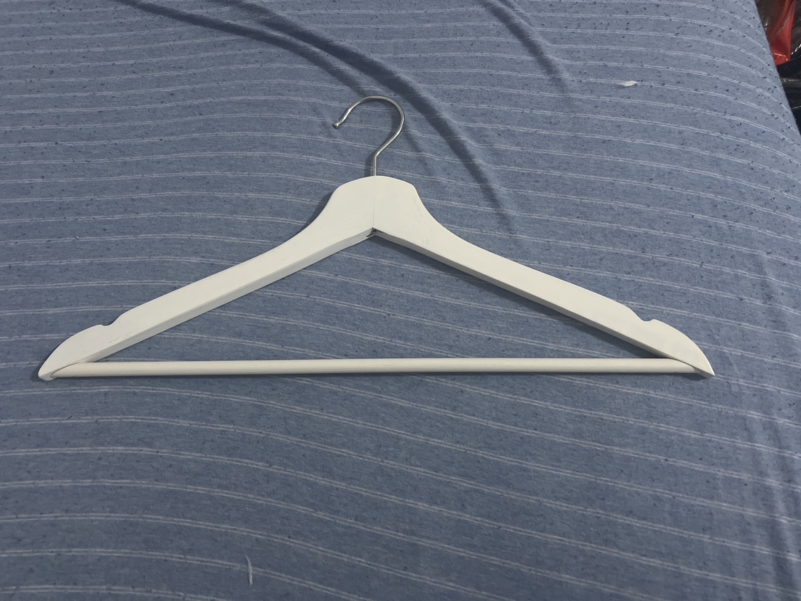 15 White Wooden Hangers