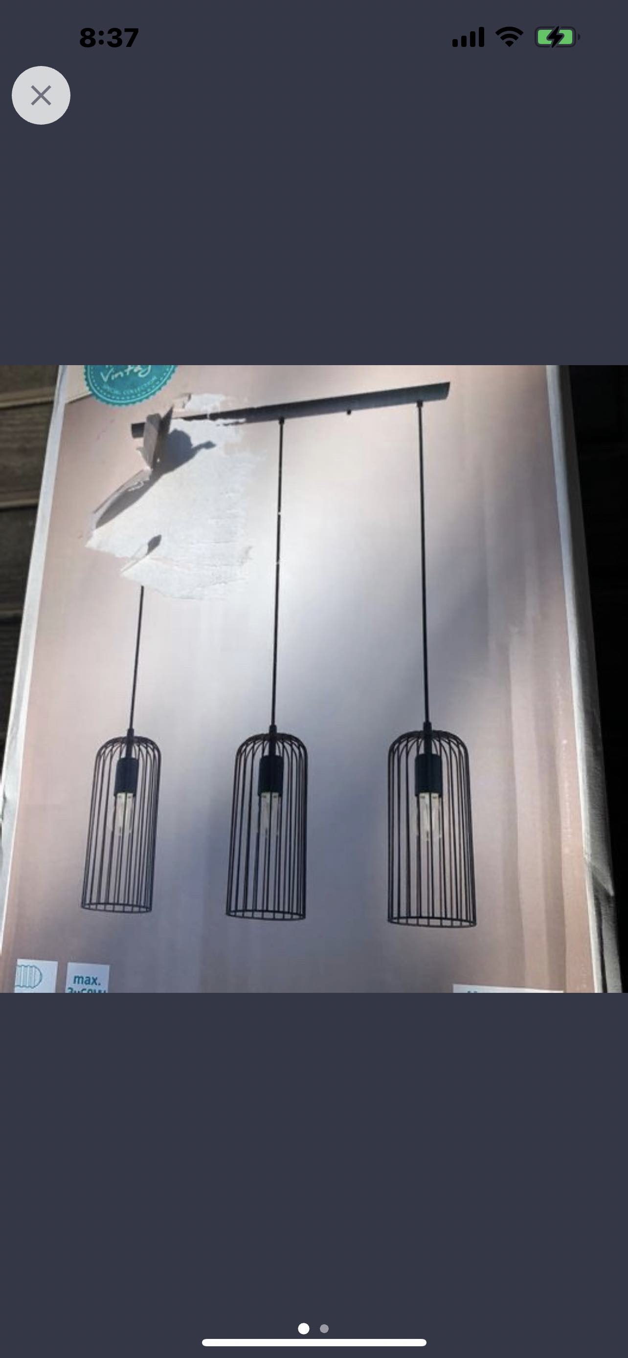 Eglo Rocamena 3 Light Linear Pendant Light Fixture, Black/Copper thumbnail