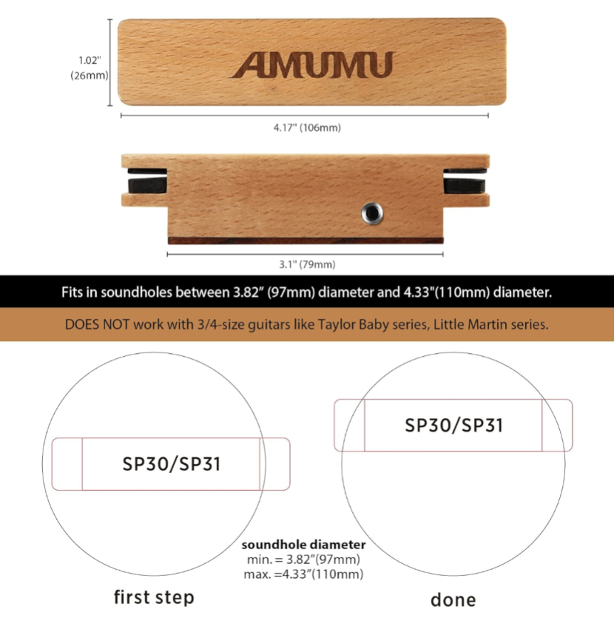 Amumu SP30 Soundhole Pickup for Acoustic Guitar - photo 4