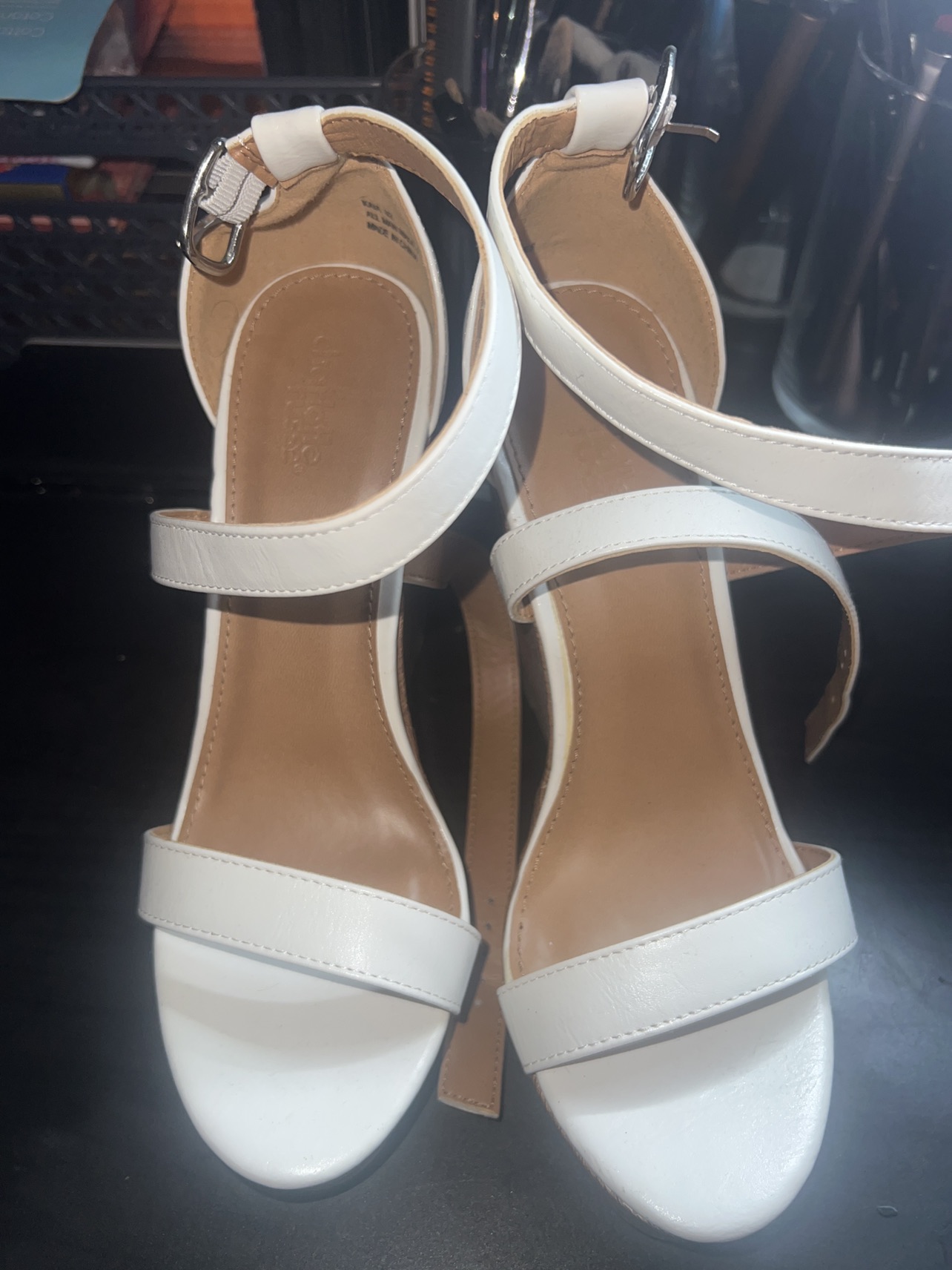 Wedge Heels with White Straps - photo 2