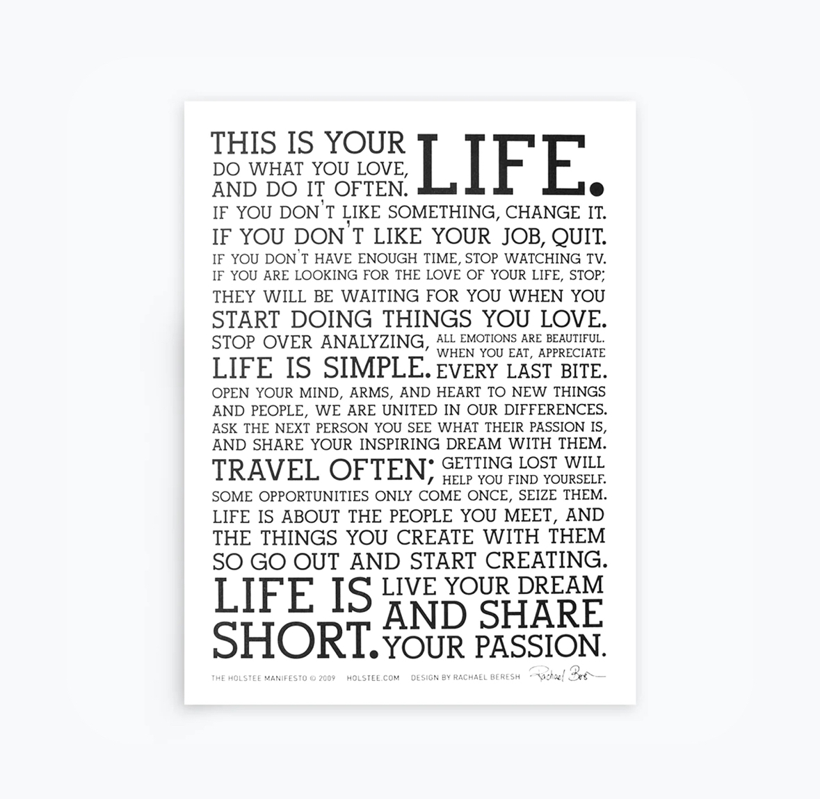 Holstee Manifesto, including white frame, perfect decor thumbnail