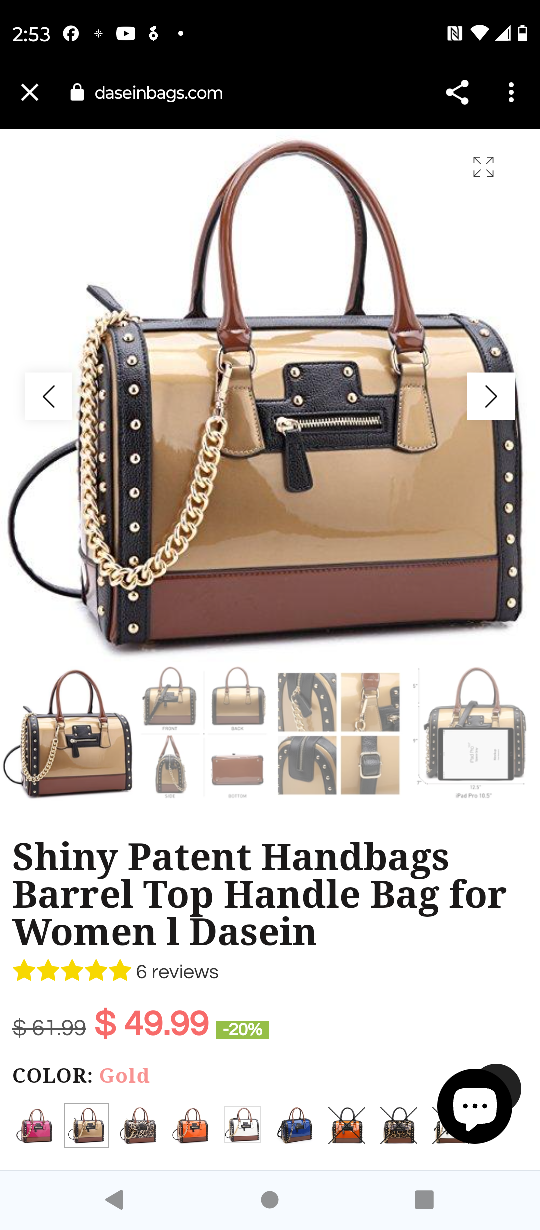 Dasein Gold Satchel