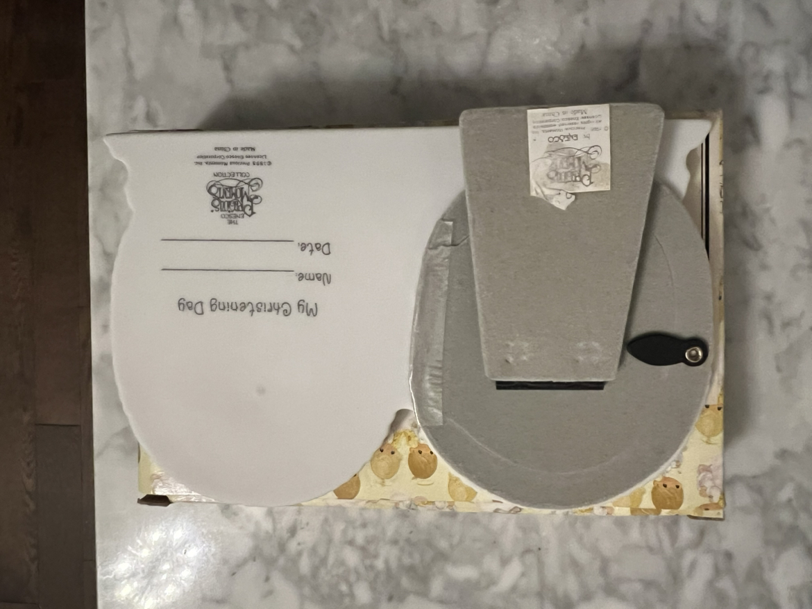 Baptism / Christening porcelain photo frame - Precious Momemts image indicator(6)