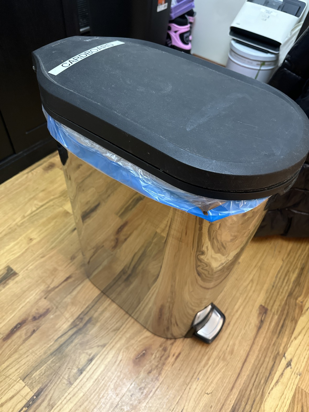 Stainless steel trash can 33L - photo 3