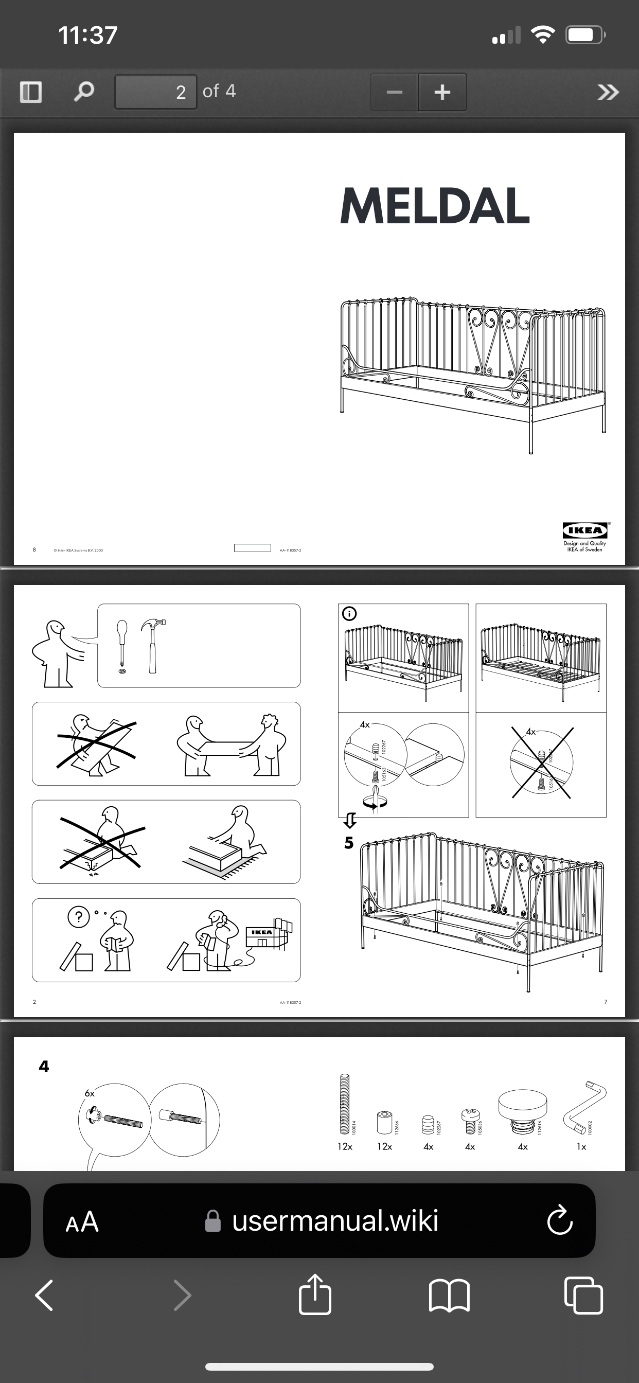IKEA metal frame daybed with mattress - photo 4