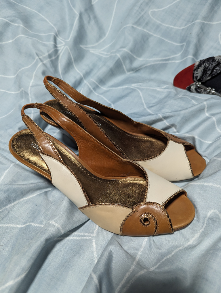 Retro look peeptoe heels thumbnail