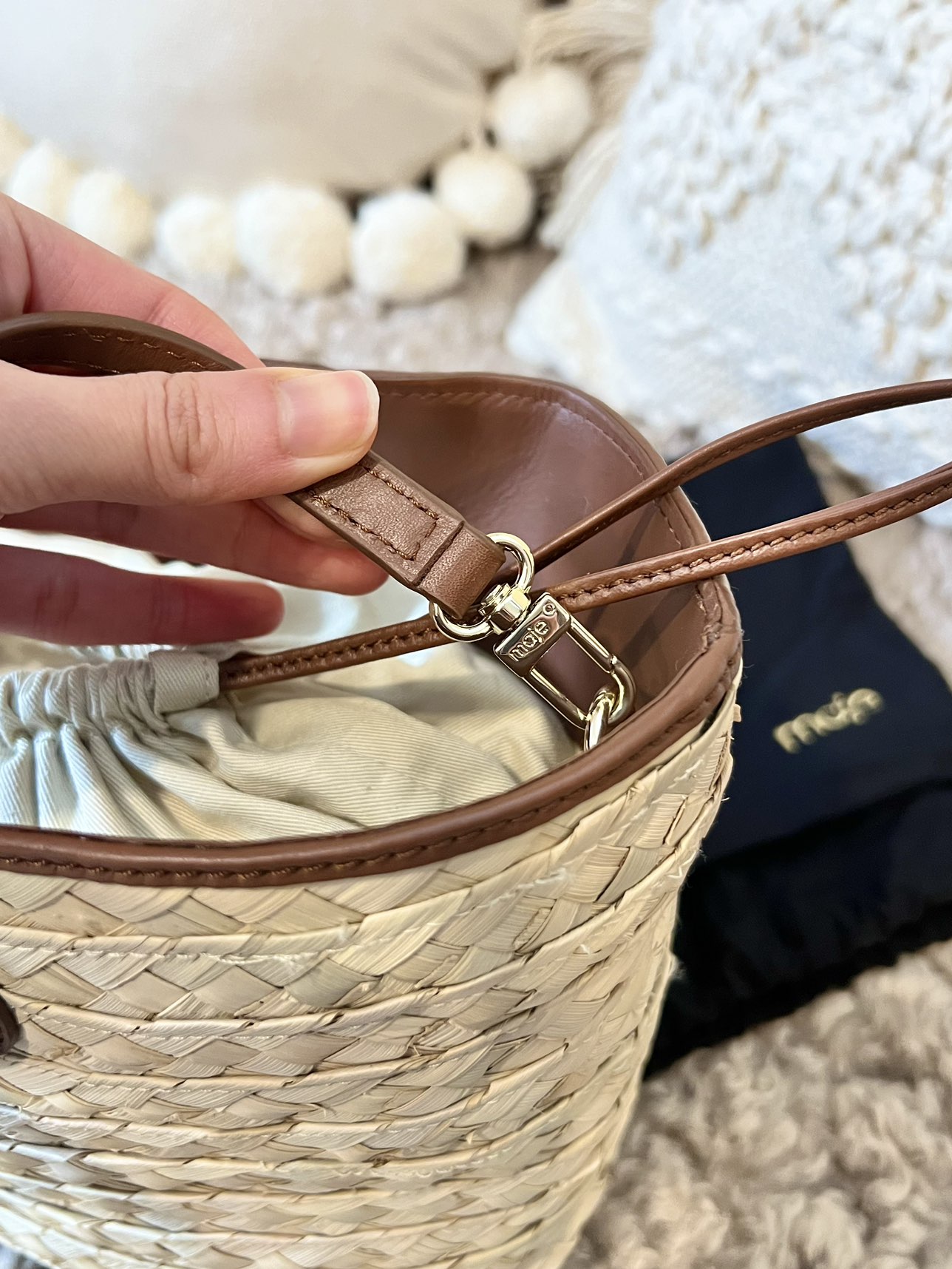 Maje Bucket Bag w Leather Trim - photo 5
