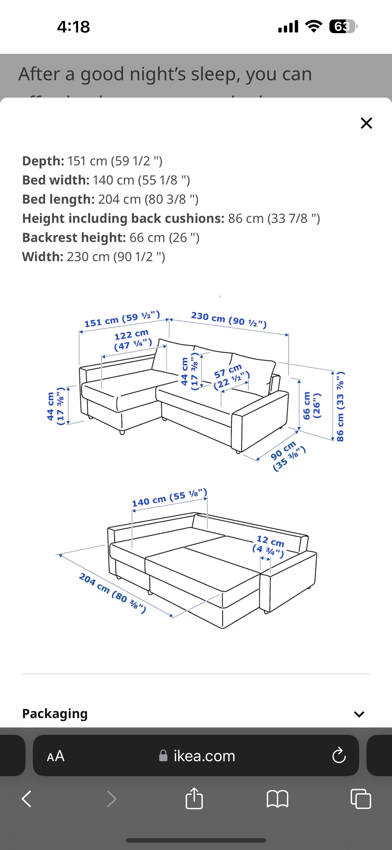 IKEA Friheten model sofa bed sectional with storage - photo 3